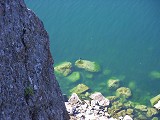 View down from the northern tip of the island - Khoboy cape. I was trying to make the photo of the seal, but it was too far - the seal's head is the black dot at the top of the biggest stone underwater.