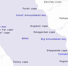 map of lake Baikal - northern basin