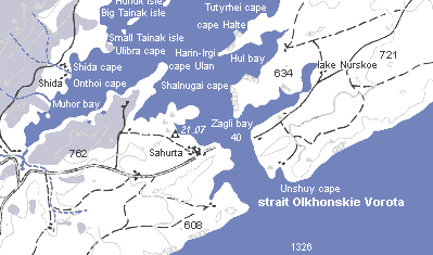 MAP - OLKHON Island