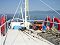 Return home - crossing Baikal to the south along the Holy Nose peninsula - view from the top of the boat