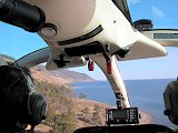 Helicopter flights above lake Baikal