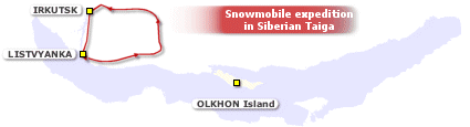 Baikal snowmobile safari sample itinerary