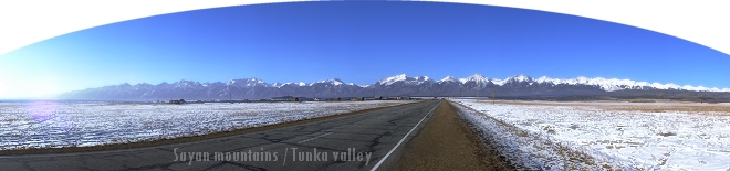 View of Sayan mountains from Tunka valley