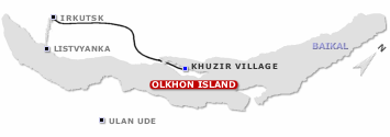 Tour to Olkhon: Olkhon map