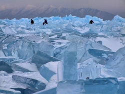 Ice hummocks in lake Baikal