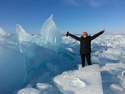 Fields of Baikal ice hummocks