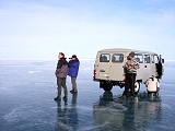 Baikal tour - Tour to Olkhon: The trip to the north of Olkhon Island. Clear ice.